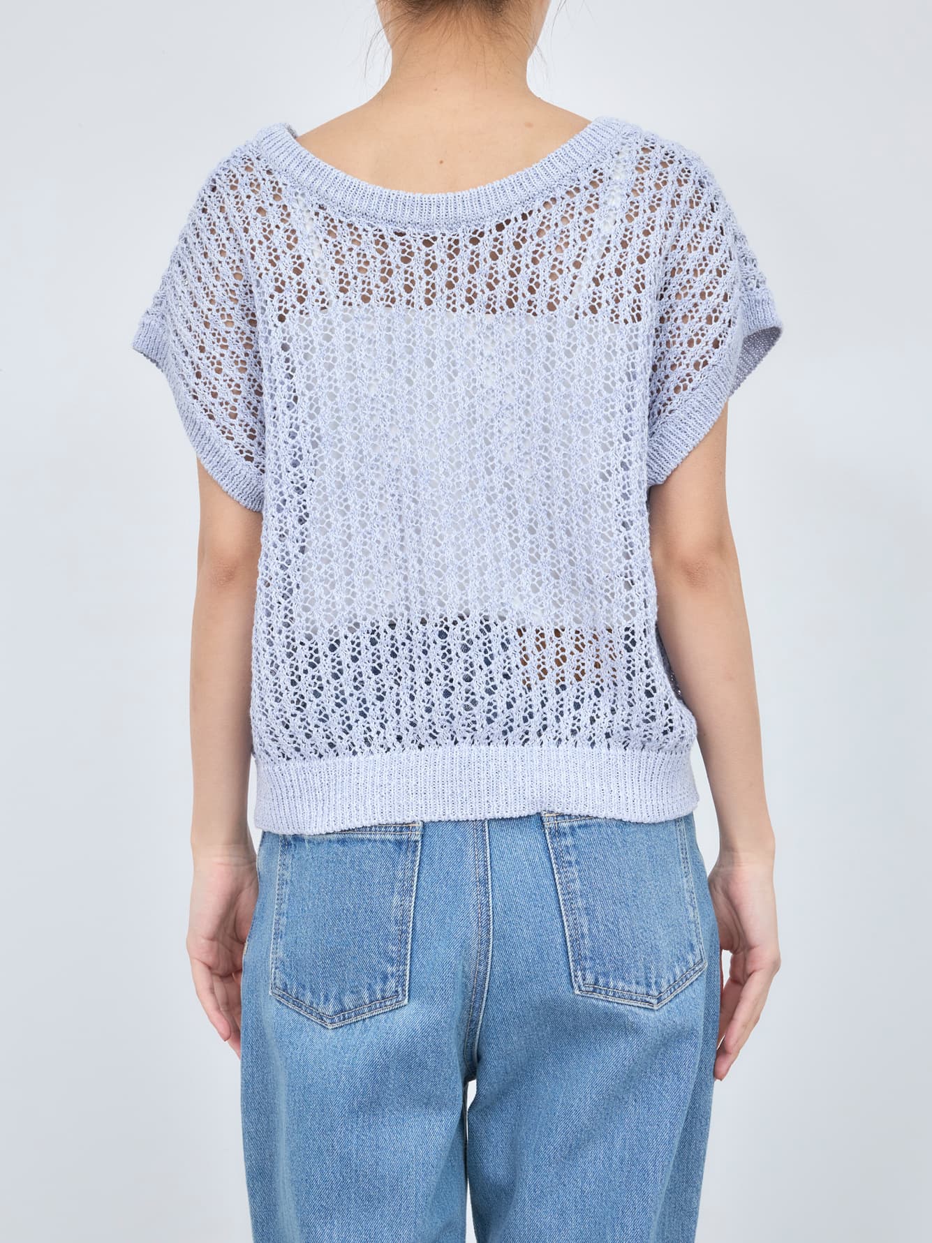 2wayコードヤーンミックス透かしニット　[通常]