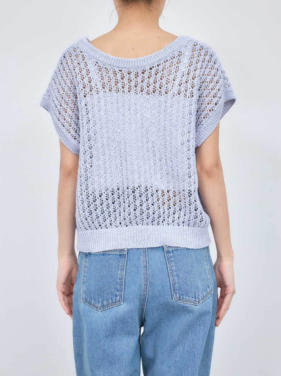 2wayコードヤーンミックス透かしニット　[通常]