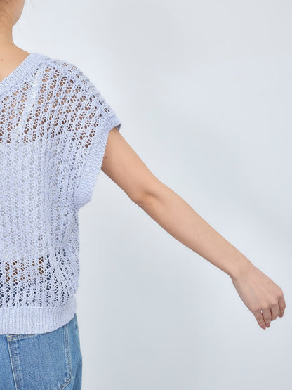 2wayコードヤーンミックス透かしニット　[通常]