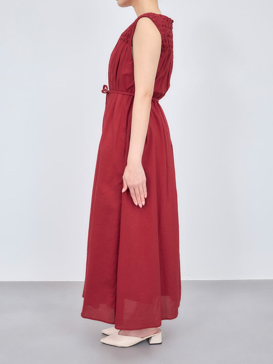 【手洗い可】【Made in India】スモッキングデザインワンピース-short & regular　[通常]