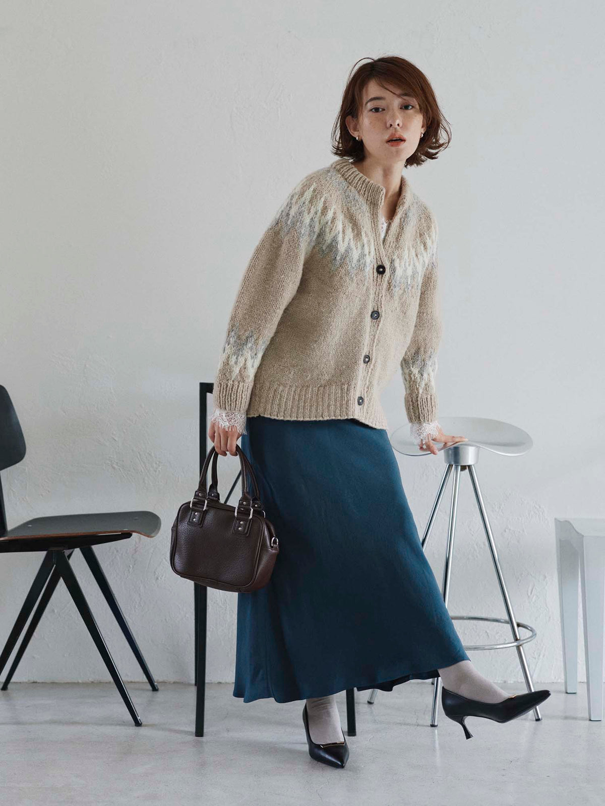 【NEPAL HAND KNIT】求心柄カーディガン　[通常]