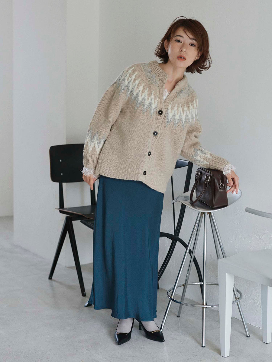 【NEPAL HAND KNIT】求心柄カーディガン　[通常]