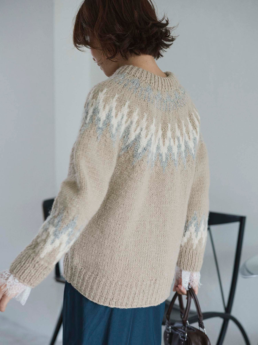 【NEPAL HAND KNIT】求心柄カーディガン　[通常]