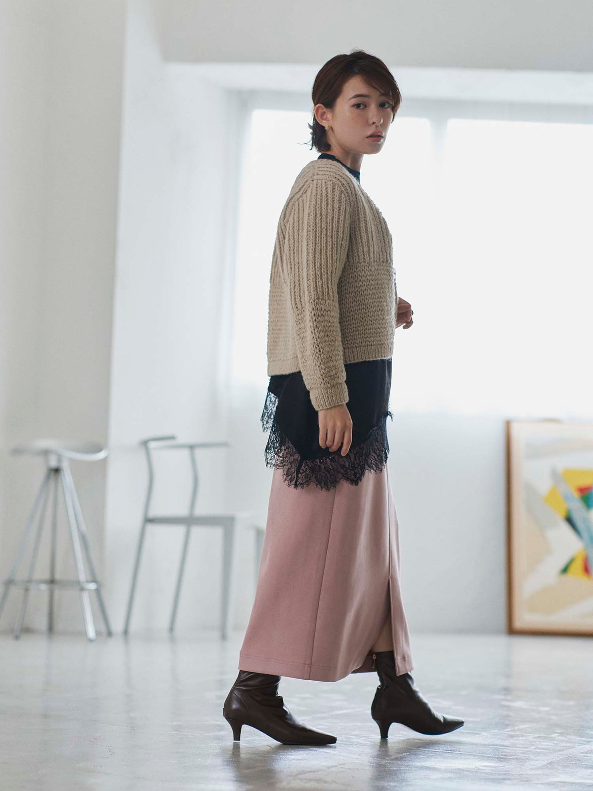 【NEPAL HAND KNIT】パターンミックスカーディガン　[通常]