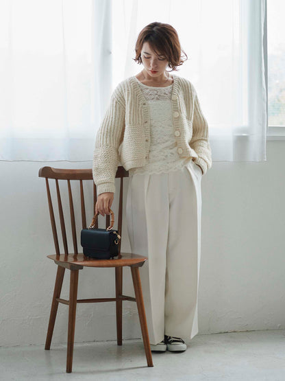 【NEPAL HAND KNIT】パターンミックスカーディガン　[通常]