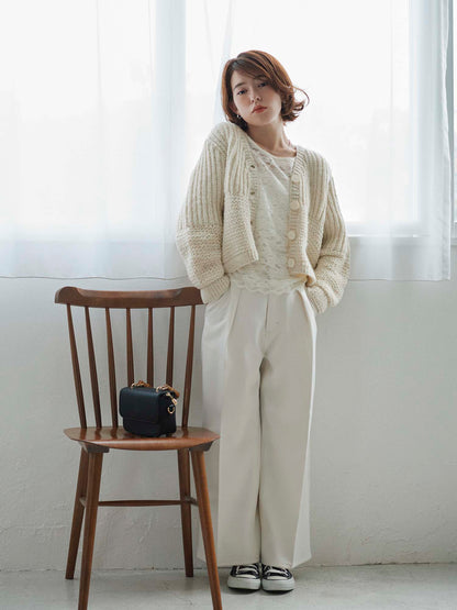 【NEPAL HAND KNIT】パターンミックスカーディガン　[通常]