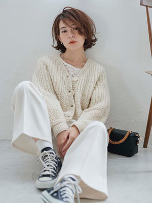 【NEPAL HAND KNIT】パターンミックスカーディガン　[通常]