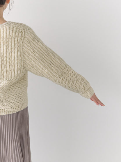 【NEPAL HAND KNIT】パターンミックスカーディガン　[通常]