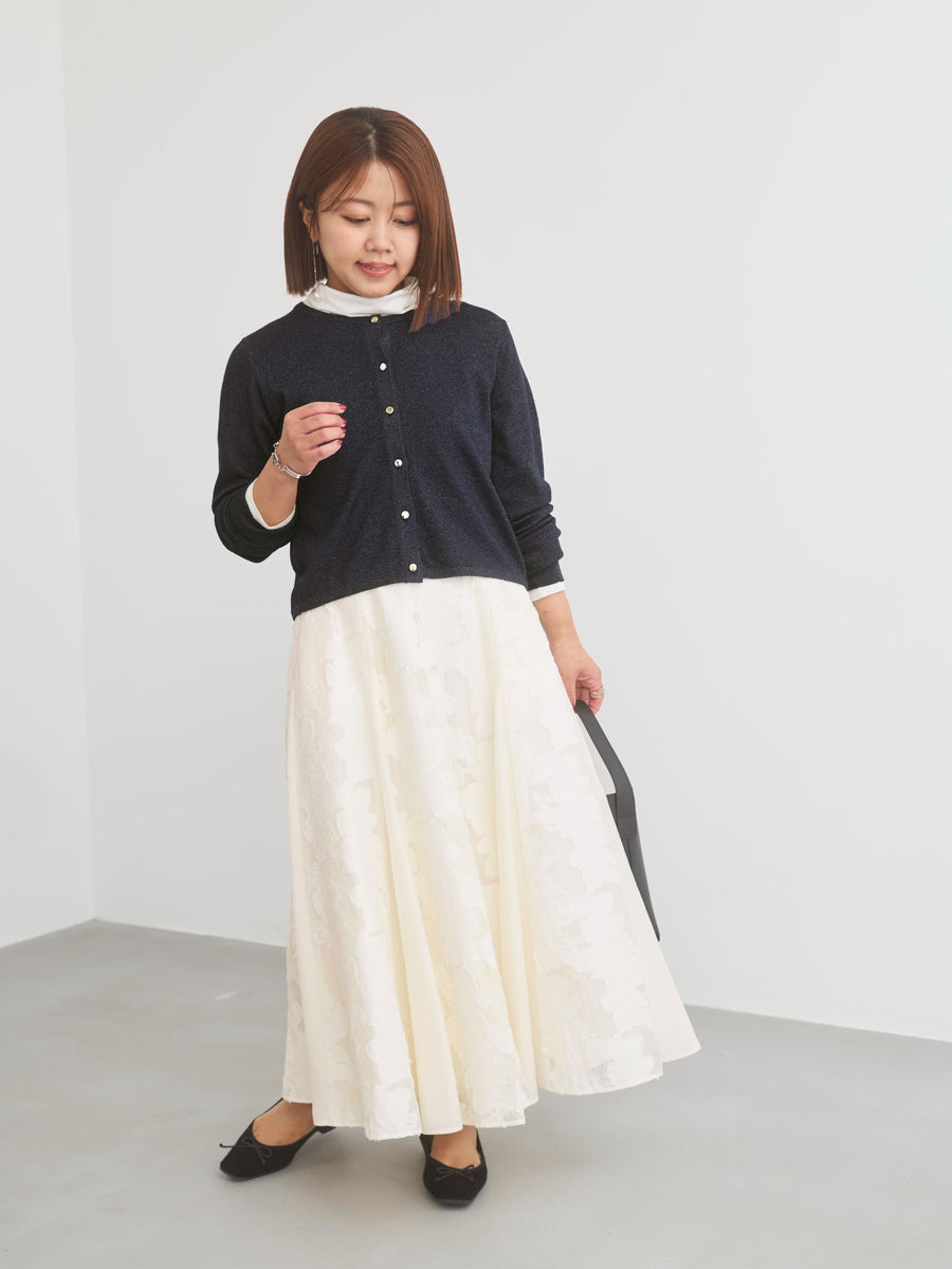 グロッシーゴールドボタンカーディガン　[通常]