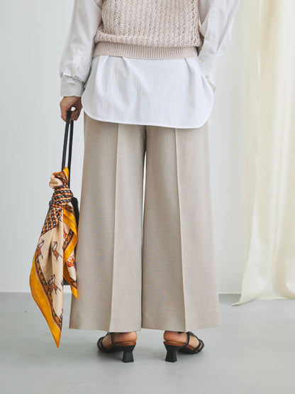 トリアセリネンライクストレートパンツ-short & regular　[通常]