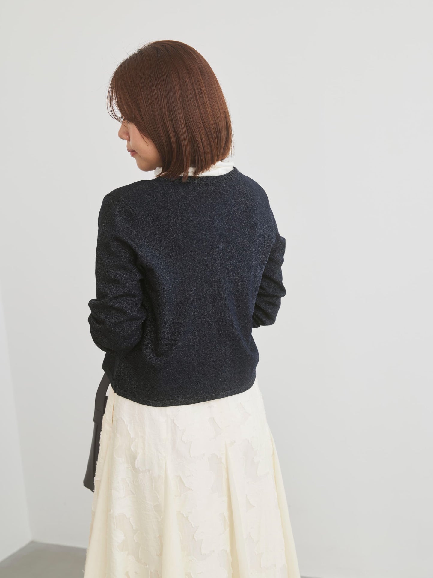 グロッシーゴールドボタンカーディガン　[通常]