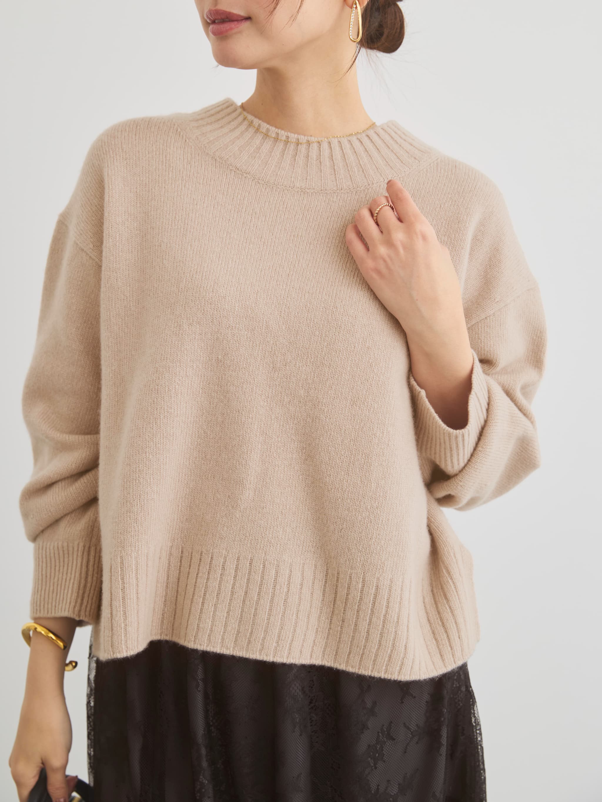 ウールカシミヤボトルネックニット | 小柄・低身長女性向け