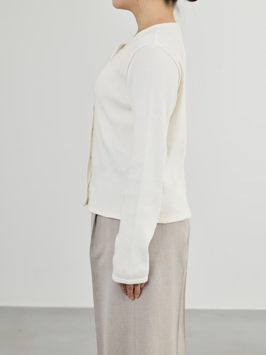 コットンテレコリブカーディガン　[通常]