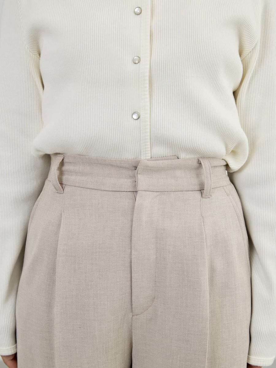 トリアセリネンライクストレートパンツ-short & regular　[通常]