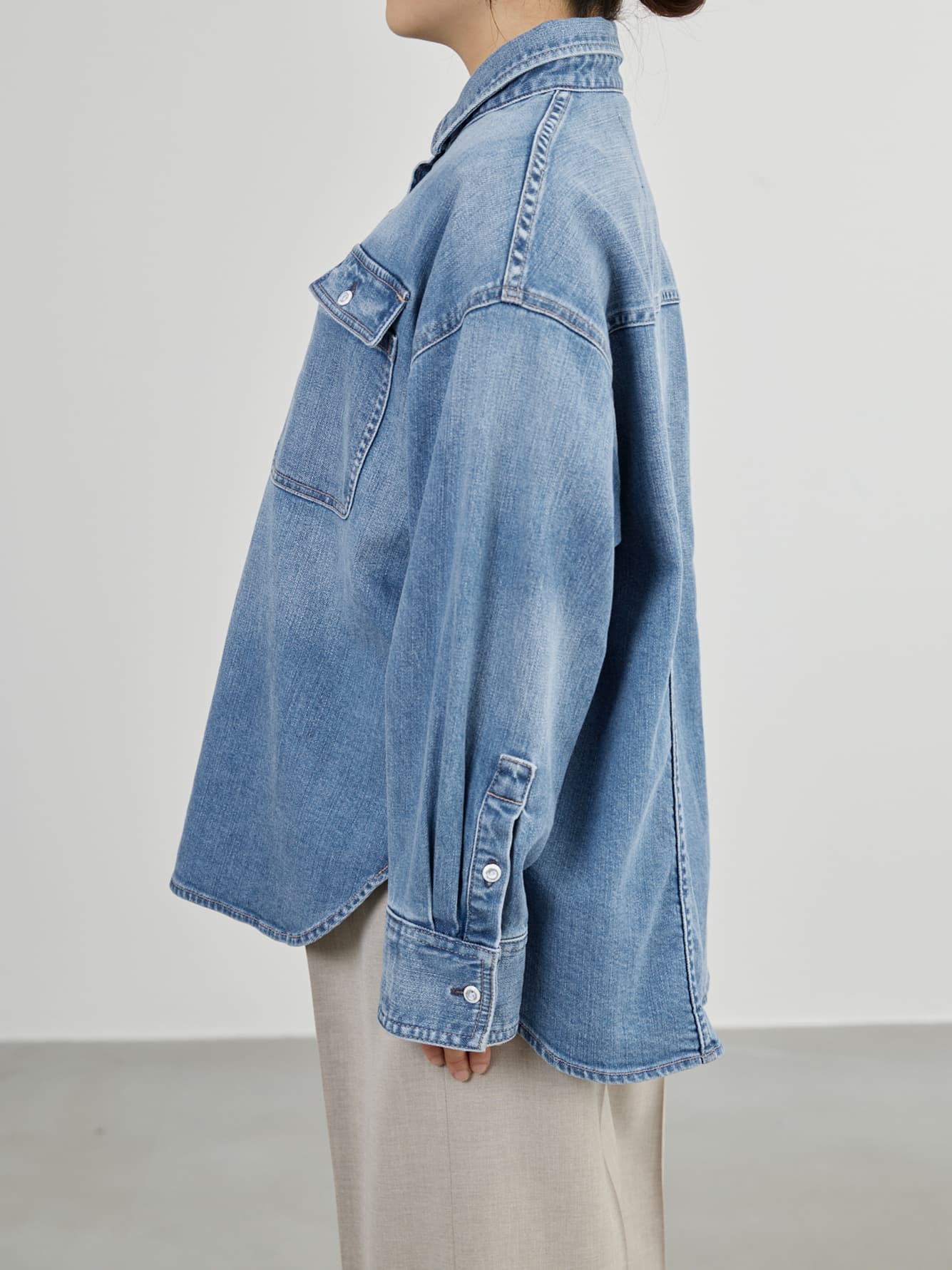 【Healthy DENIM×COHINA】LEMON BALM デニムビッグシャツ　[通常]