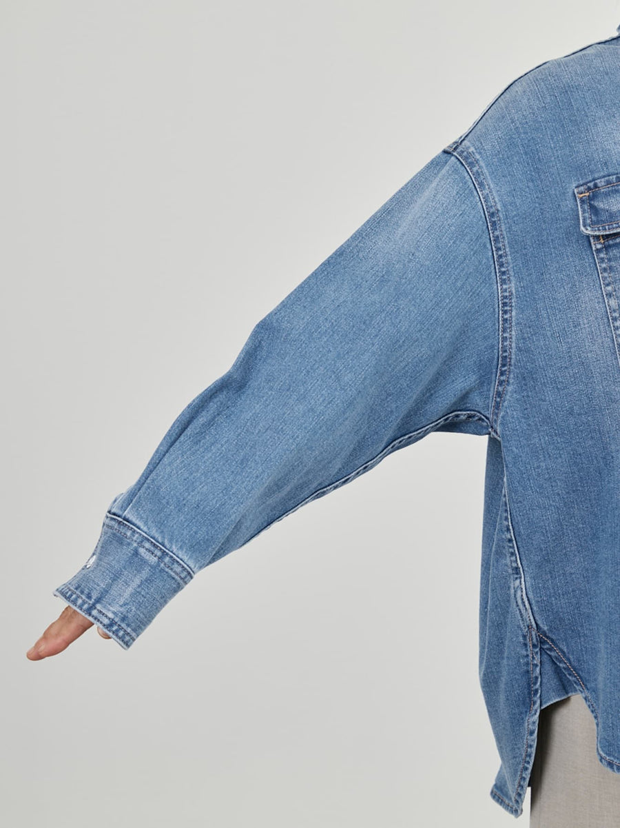 【Healthy DENIM×COHINA】LEMON BALM デニムビッグシャツ　[通常]