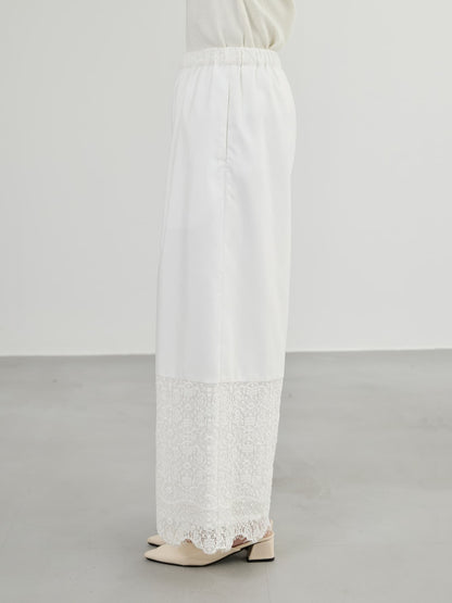 スカラップレースイージーパンツ-short & regular　[通常]