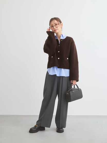 フォックスアンゴラダブルフェイスニットジャケット　[通常]