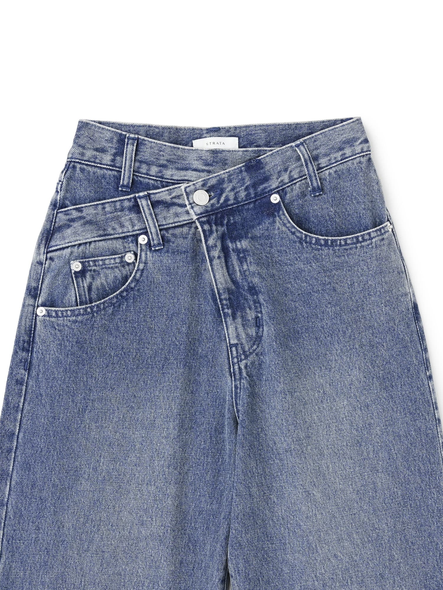 アシメフロントデニム-short & regular | 小柄・低身長女性向け