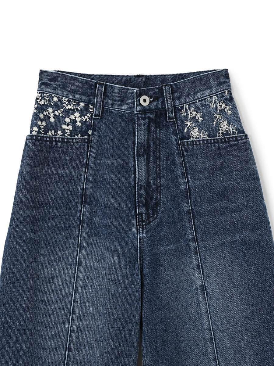 エンブロイダリーカーブデニム-short & regular　[通常]