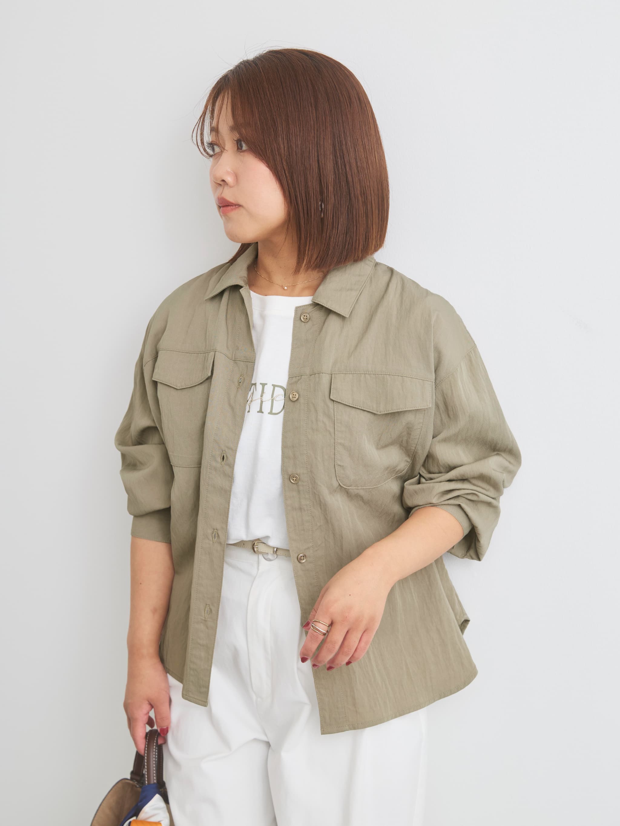 ナチュラルウォッシュダブルポケットシャツ | 小柄・低身長女性向け