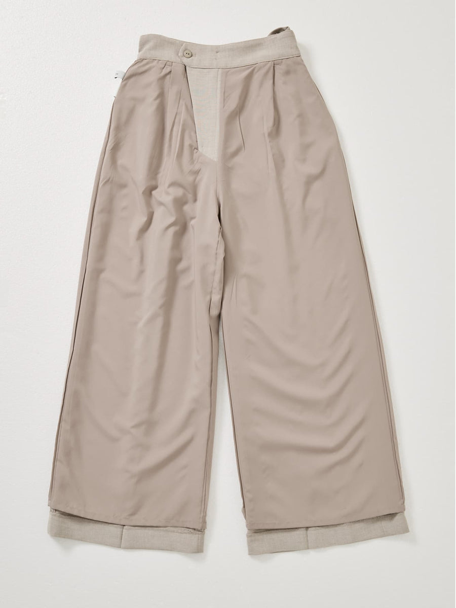 トリアセリネンライクストレートパンツ-short & regular　[通常]