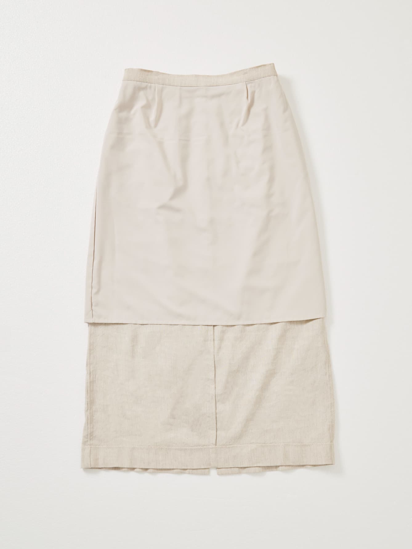 ストレッチリネンIラインスカート-short & regular　[通常]