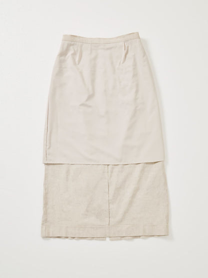 ストレッチリネンIラインスカート-short & regular　[通常]