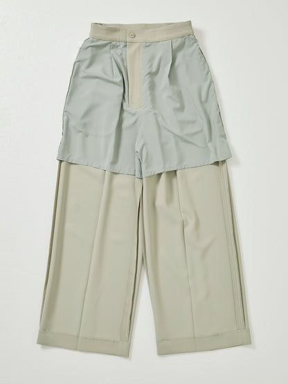 とろみワンタックストレートパンツ-short & regular　[通常]