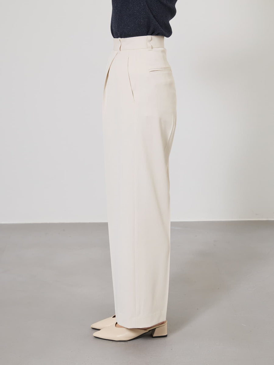 とろみワンタックストレートパンツ-short & regular　[通常]