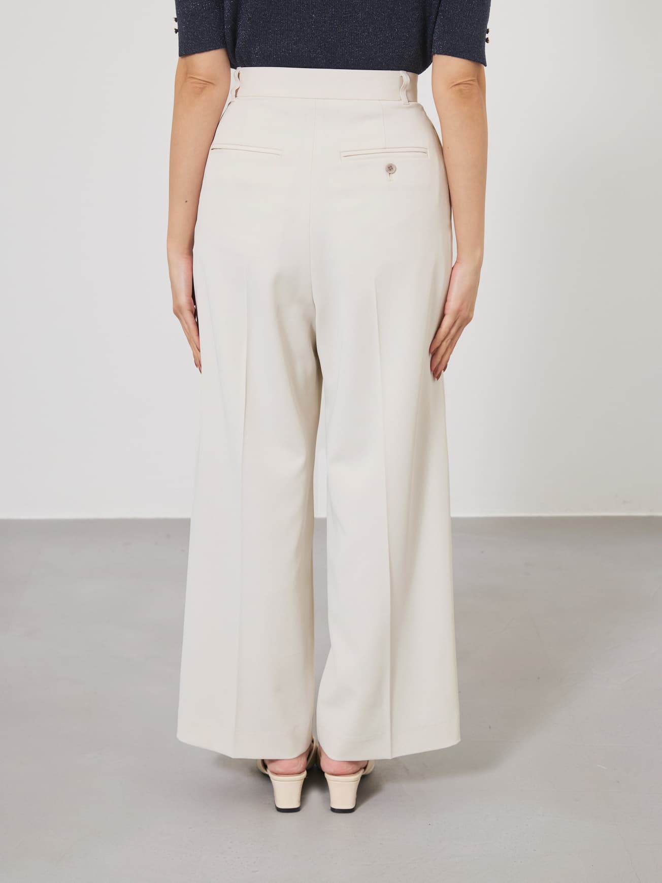 とろみワンタックストレートパンツ-short & regular　[通常]