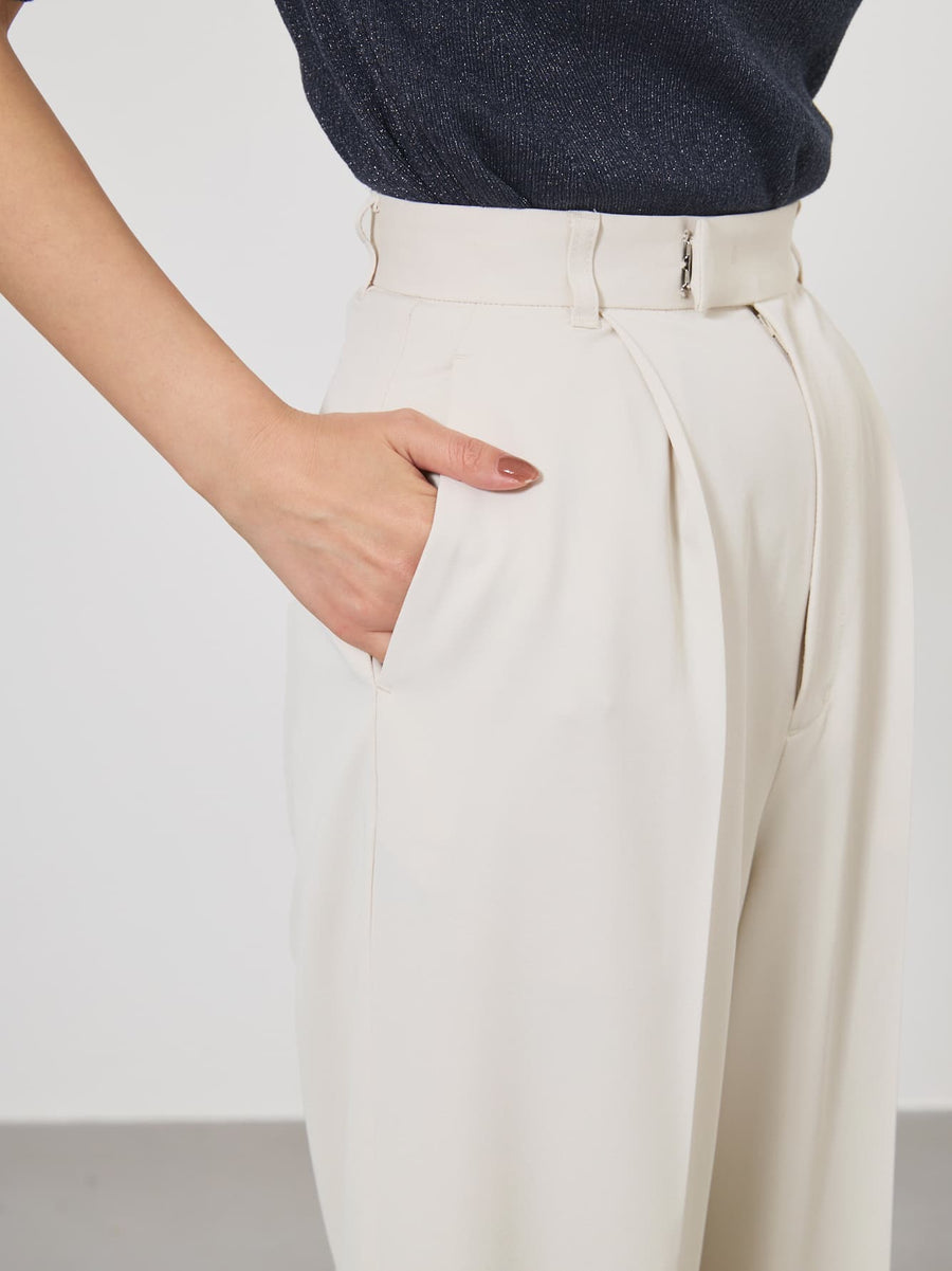 とろみワンタックストレートパンツ-short & regular　[通常]