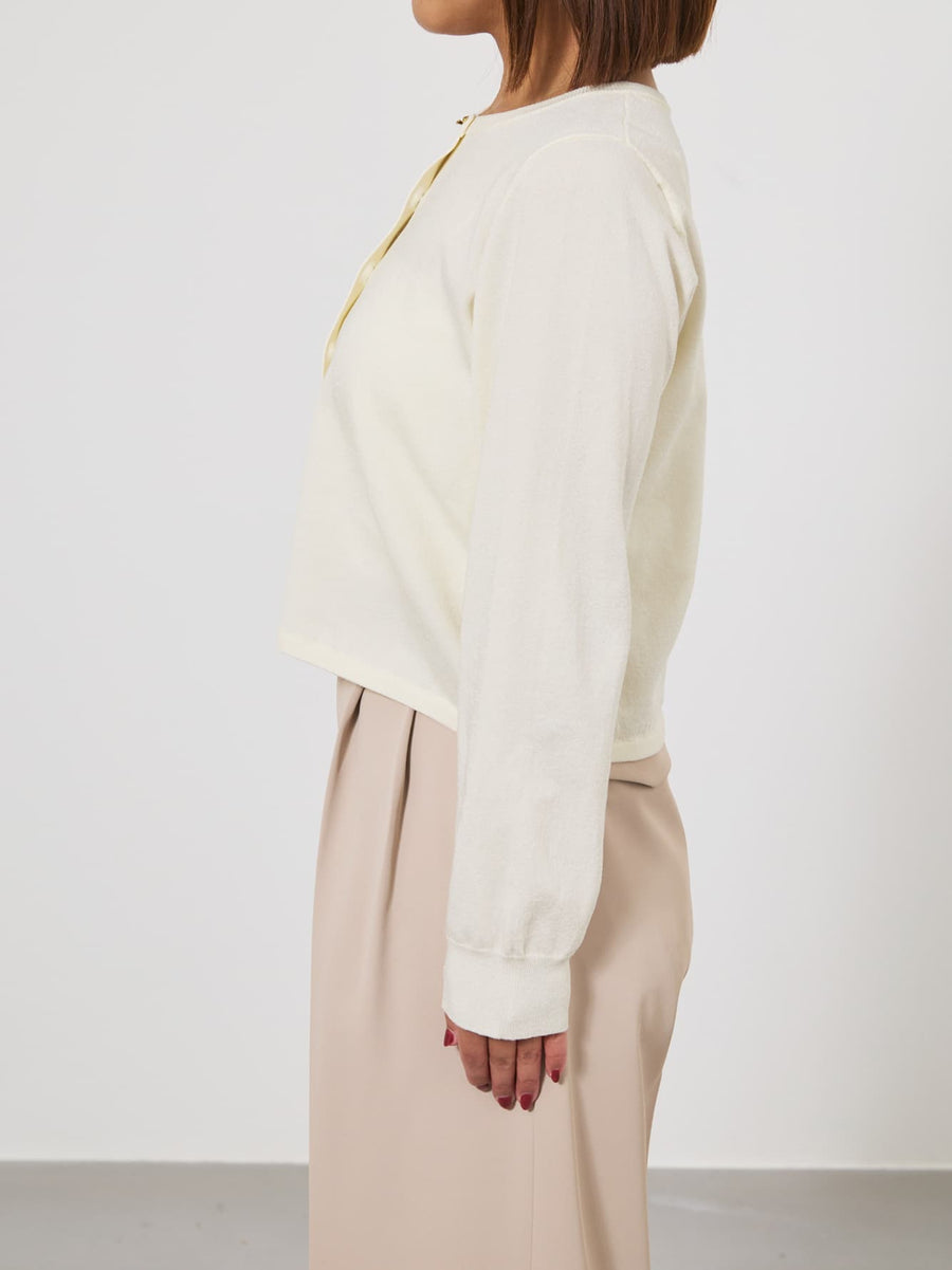 グロッシーゴールドボタンカーディガン　[通常]