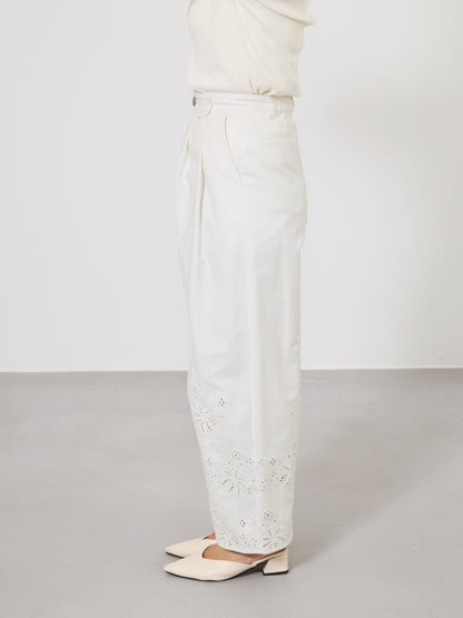 エンブロイダリーカーブタックパンツ-short & regular　[通常]