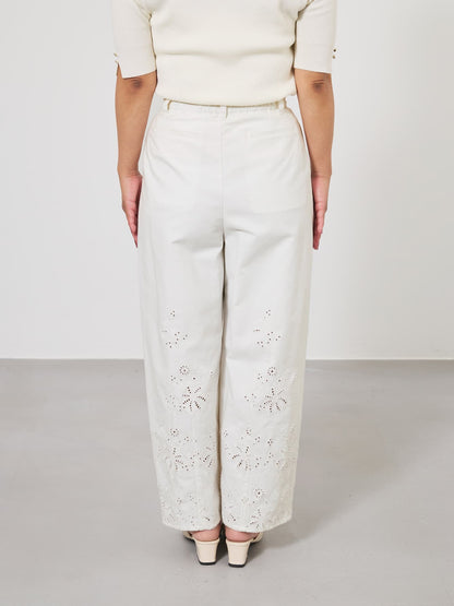 エンブロイダリーカーブタックパンツ-short & regular　[通常]