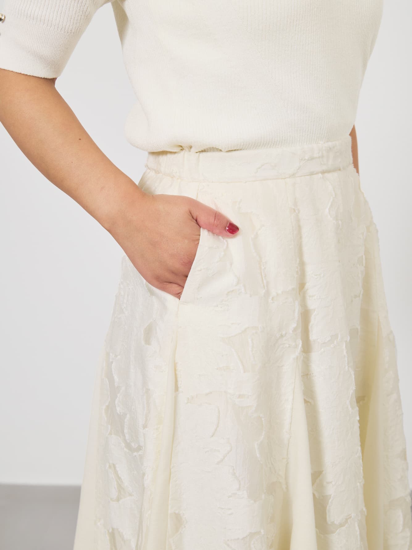 シアージャカードフレアスカート-short & regular　[通常]