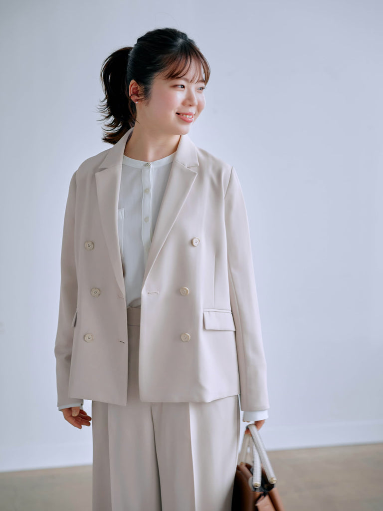 Soft Dobby Double Breasted Jacket