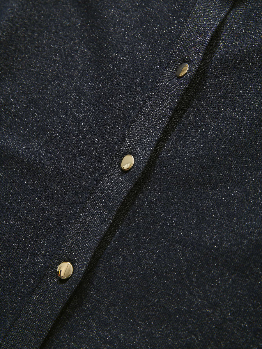 グロッシーゴールドボタンカーディガン　[通常]