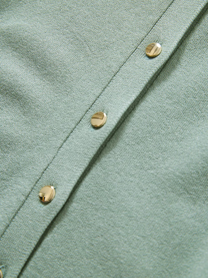 グロッシーゴールドボタンカーディガン　[通常]