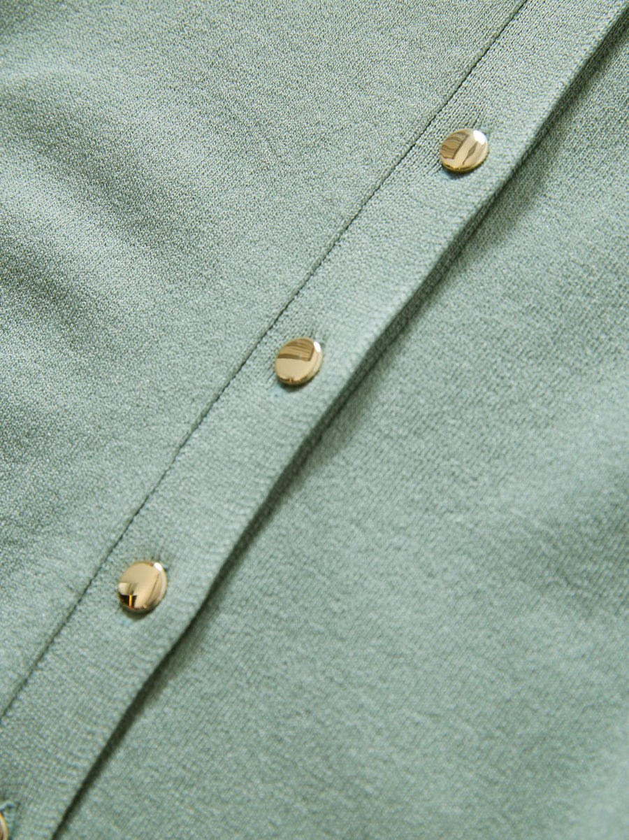 グロッシーゴールドボタンカーディガン　[通常]