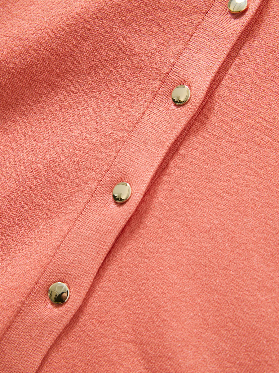 グロッシーゴールドボタンカーディガン　[通常]