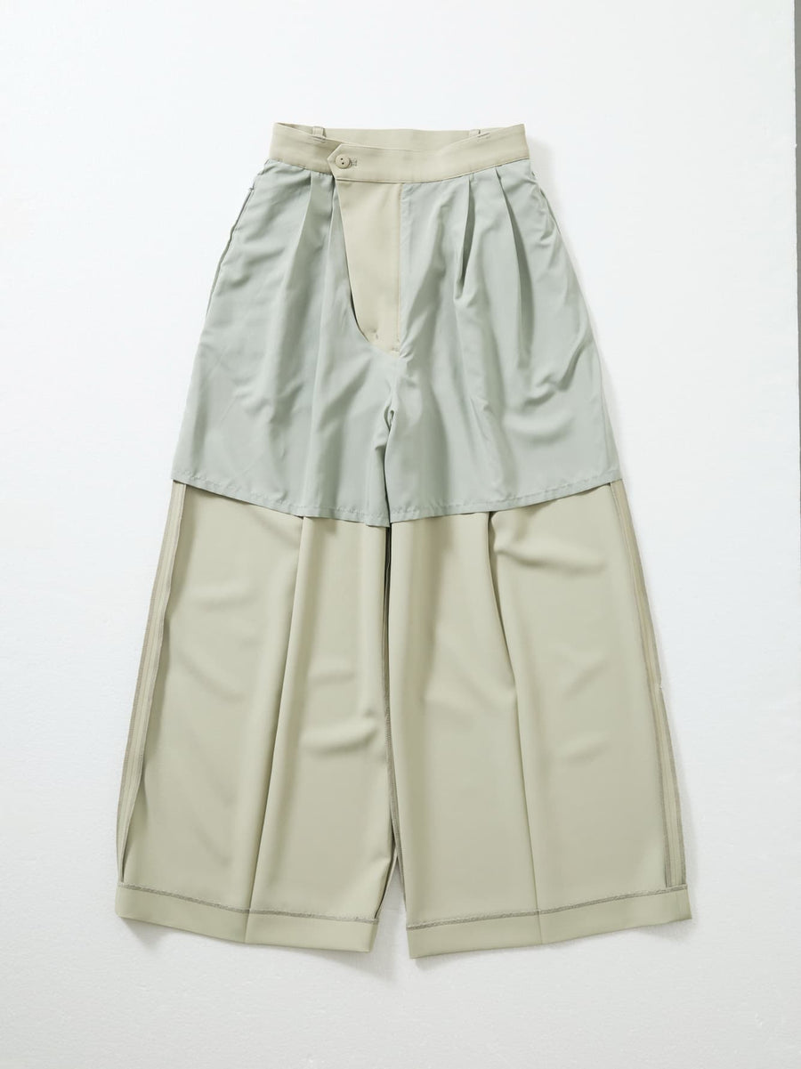 とろみツータックワイドパンツ-short & regular　[通常]