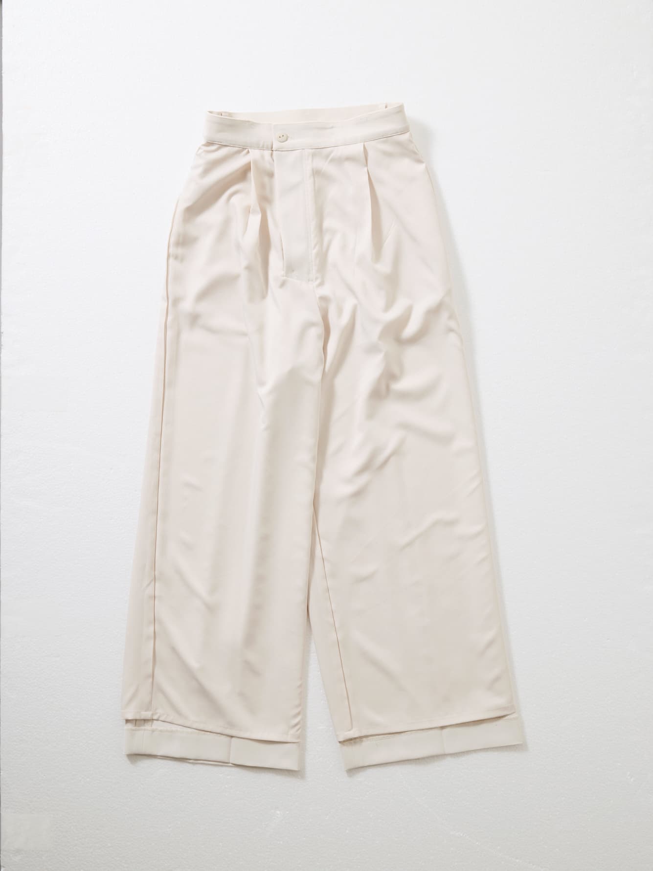 とろみワンタックストレートパンツ-short & regular　[通常]