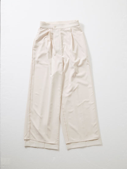 とろみワンタックストレートパンツ-short & regular　[通常]