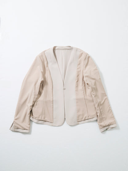 トリアセジョーゼットノーカラージャケット　[通常]