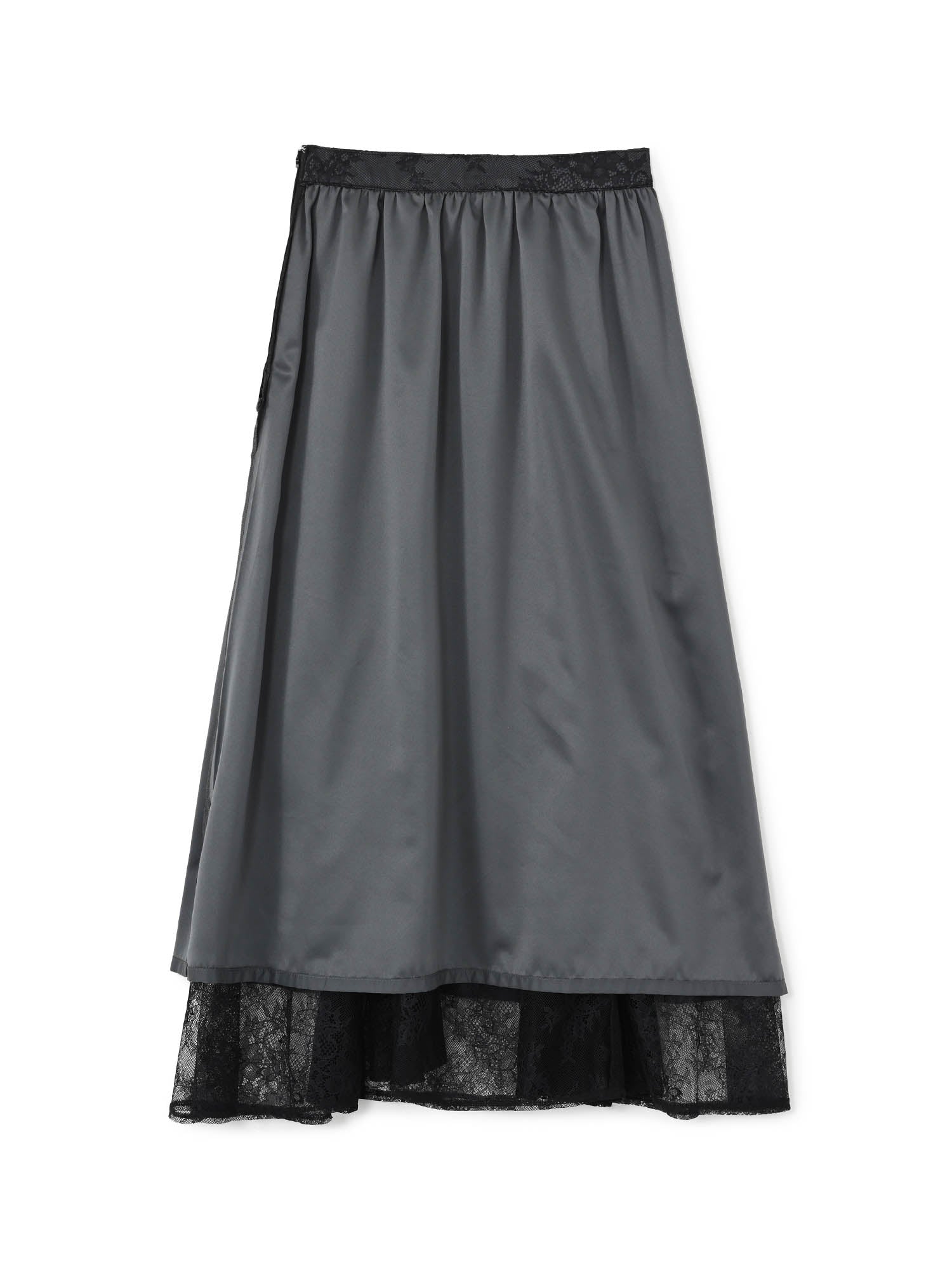 新品タグ付き★STRATAミックスレースアシメギャザースカート STRATA(エストラータ) ミックスレースアシメギャザースカート レディース