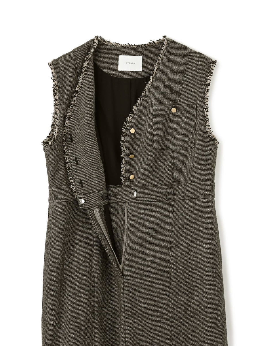 ウールツイードジャンパースカート-short & regular　[通常]