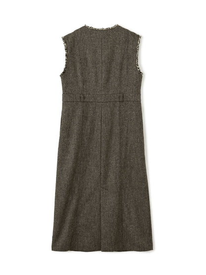 ウールツイードジャンパースカート-short & regular　[通常]