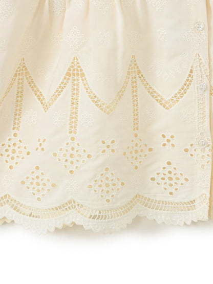 エンブロイダリーリボンスリーブブラウス　[通常]