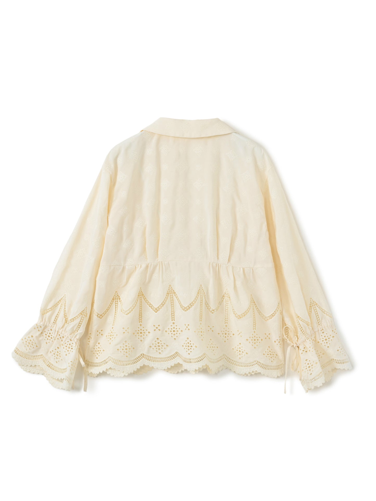 エンブロイダリーリボンスリーブブラウス　[通常]